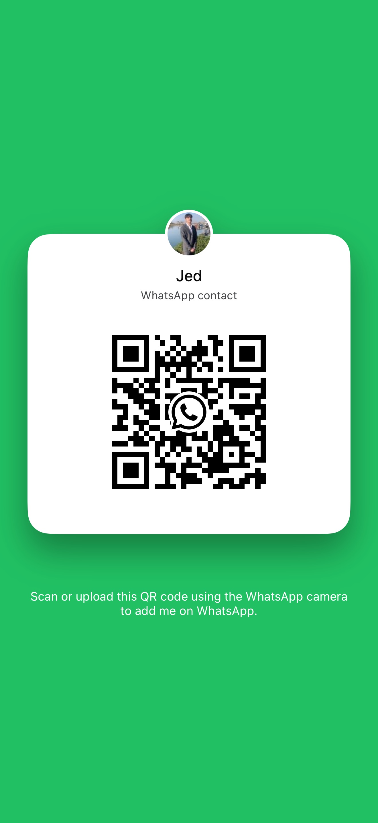 WhatsApp contact QR code for Jed